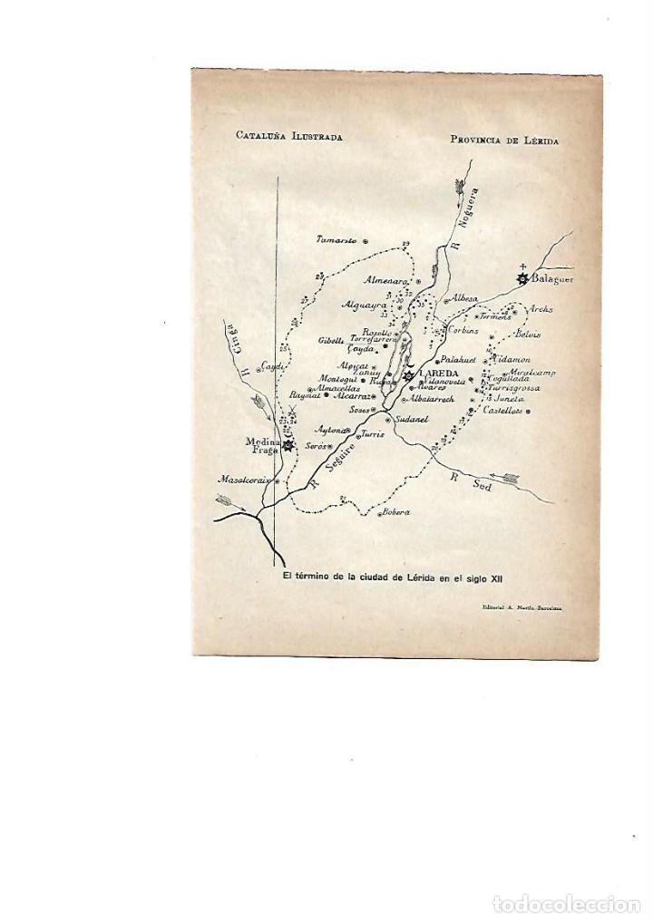 Otros Art&iacute;culos de Coleccionismo en Papel: A&Ntilde;O 1922 HOJA SUELTA DE REVISTA MAPA PLANO TERMINO DE LERIDA LLEIDA S.XII
