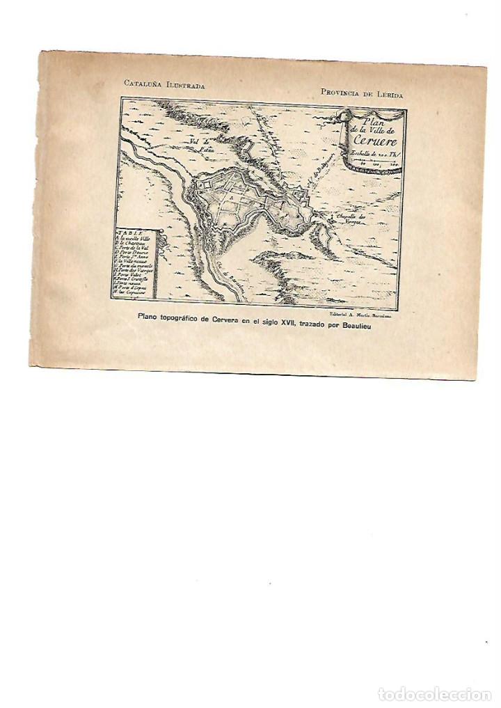 Otros Art&iacute;culos de Coleccionismo en Papel: A&Ntilde;O 1922 HOJA SUELTA DE REVISTA PLANO TOPOGRAFICO DE CERVERA  S.VII SEGUN BEAULIEU