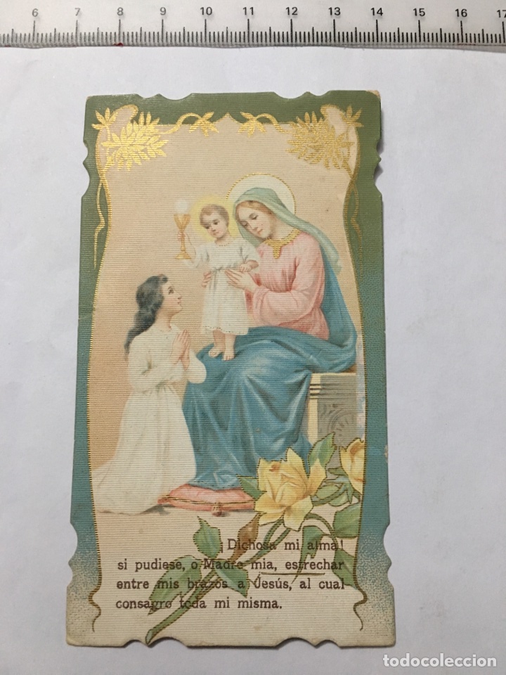 Altri oggetti di carta: ESTAMPA RELIG. VIRGEN MAR&Iacute;A Y NI&Ntilde;O. H. 1920