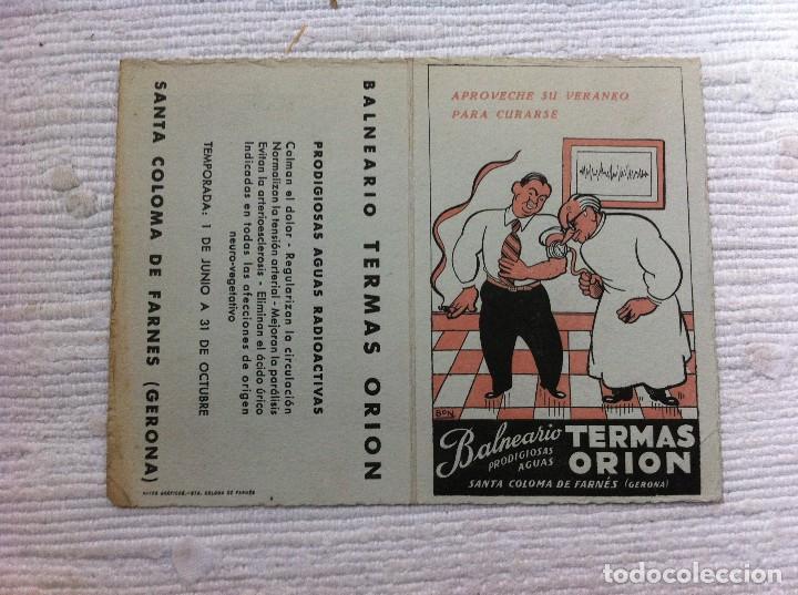 Sammelleidenschaft Andere Papierartikel: FOLLETO (BALNEARIO TERMAS ORI&Oacute;N) SANTA COLOMA DE FARN&Eacute;S, GERONA. DESPLEGADO: 16 x 12cm. A&Ntilde;O 1948