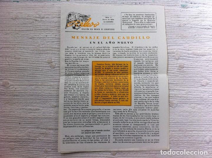 Collectionnisme Papier divers: MENSAJE DEL CAUDILLO EN EL A&Ntilde;O NUEVO. BOLETIN DEL FRENTE DE JUVENTUDES. N&ordm; 4, 1956, CORU&Ntilde;A