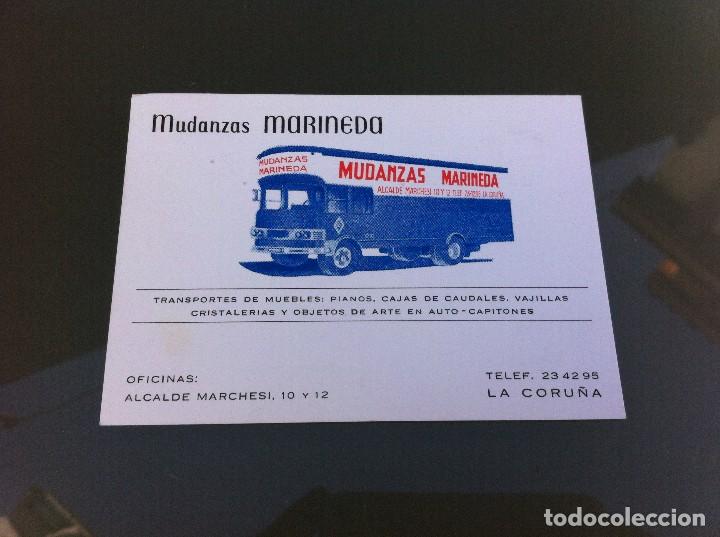 Sammelleidenschaft Andere Papierartikel: TARJETA COMERCIAL (MUDANZAS MARINEDA) CORU&Ntilde;A. A&Ntilde;O 1975. MEDIDAS: 11 x 8cm