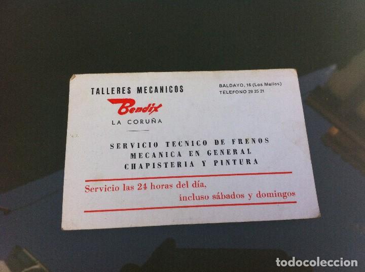 Collectionnisme Papier divers: TARJETA COMERCIAL (TALLERES MEC&Aacute;NICOS BENDIX) CORU&Ntilde;A. 12 x 8cm