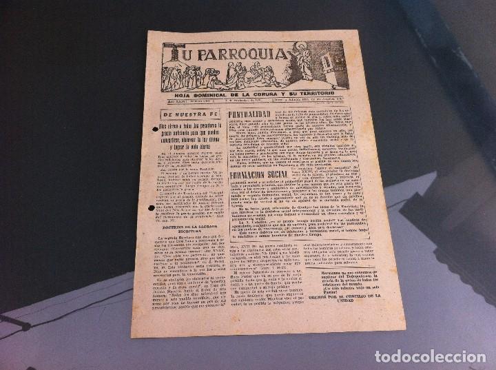 Collectionnisme Papier divers: TU PARROQUIA (HOJA DOMINICAL DE LA CORU&Ntilde;A Y SU TERRITORIO) 1961. N&ordm; 1309