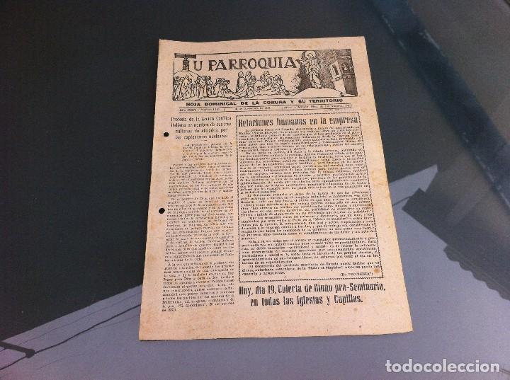 Collectionnisme Papier divers: TU PARROQUIA (HOJA DOMINICAL DE LA CORU&Ntilde;A Y SU TERRITORIO) 1961. N&ordm; 1310