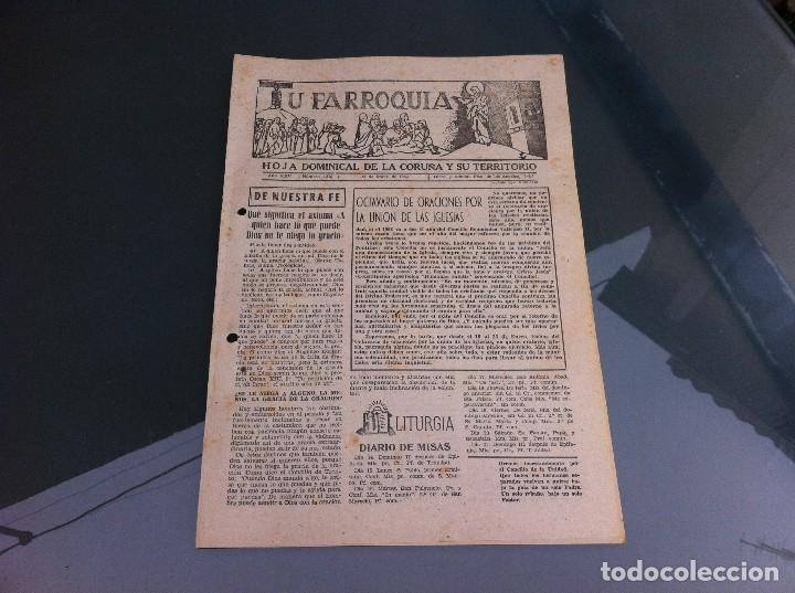 Sammelleidenschaft Andere Papierartikel: TU PARROQUIA (HOJA DOMINICAL DE LA CORU&Ntilde;A Y SU TERRITORIO) 1962. N&ordm; 1318