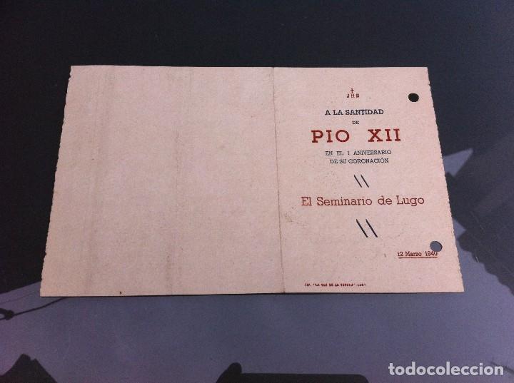 Paper Collecting Others: VELADA LITERARIO-MUSICAL.  A LA SANTIDAD DE PIO XII. (SEMINARIO DE LUGO, 1940)
