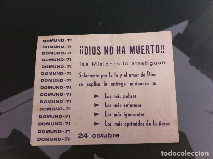 Collectionnisme Papier divers: SOBRE (OBRAS MISIONALES PONTIFICIAS) DOMUND 71.  &iexcl;DIOS NO HA MUERTO! MEDIDAS: 12 x 9,5cm