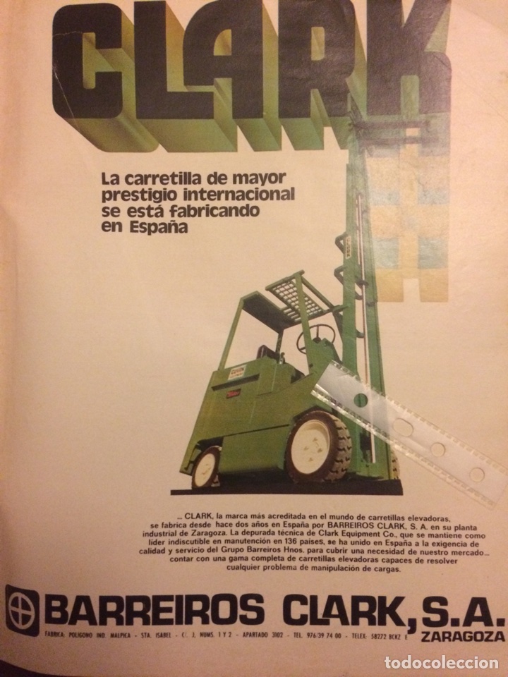 Outros artigos de papel: Publicidad carretillas Barreiros clark de 1978