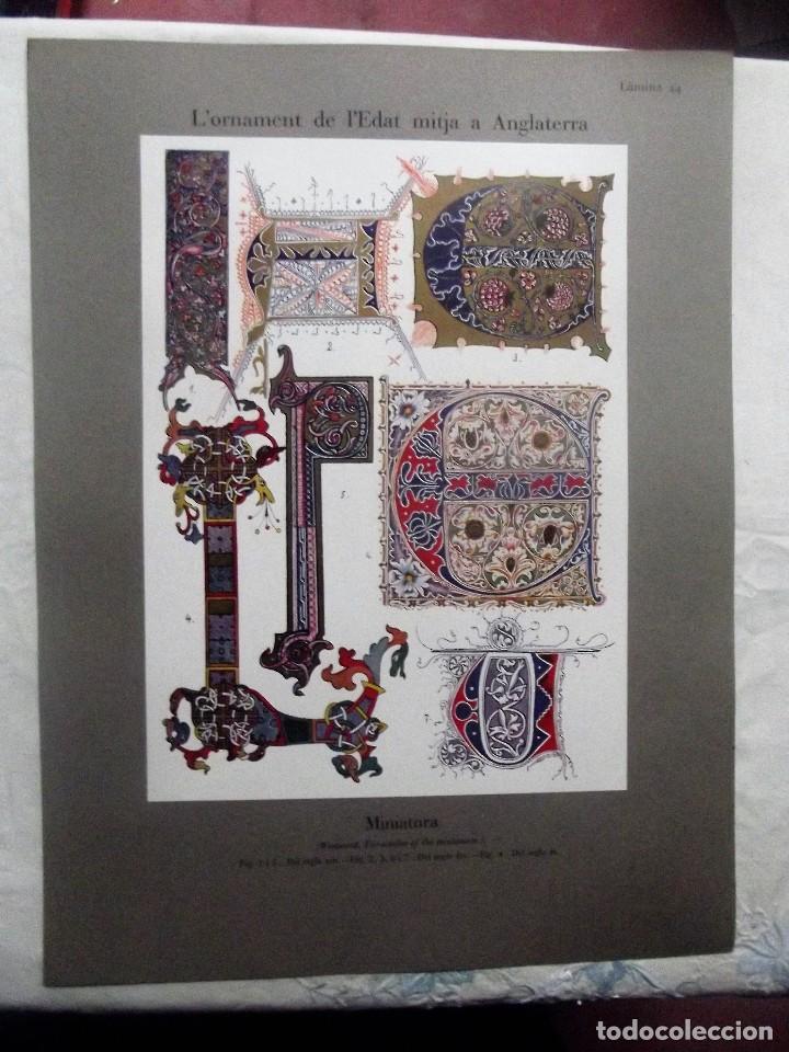 Otros Art&iacute;culos de Coleccionismo en Papel: L&acute;ORNAMENT DE L&acute;EDAT MITJA  A ANGLATERRA / MINIATURA  LAMINA N&ordm; 44