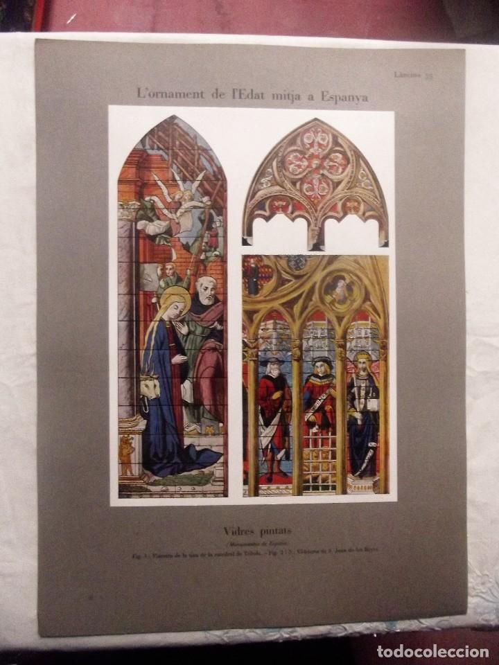 Otros Art&iacute;culos de Coleccionismo en Papel: L&acute;ORNAMENT DE L&acute;EDAT MITJA  A  ESPANYA  / VIDRES PINTATS  LAMINA N&ordm; 35
