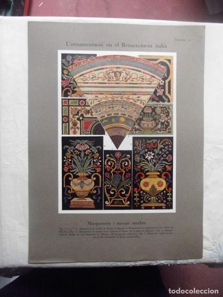 Otros Art&iacute;culos de Coleccionismo en Papel: L&acute;ORNAMENTACIO EN EL RENAIXEMENT ITALIA / MARQUETERIA I MOSAIC MARBRE LAMINA N&ordm; 14