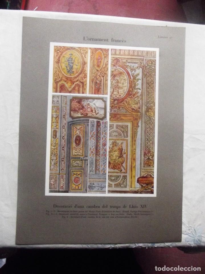 Outros artigos de papel: L&acute;ORNAMENTEN  FRANCES / DECORACIO D&acute;UNA CAMBRA DEL DEL TEMPS DE LLUIS XIV  LAMINA N&ordm; 47