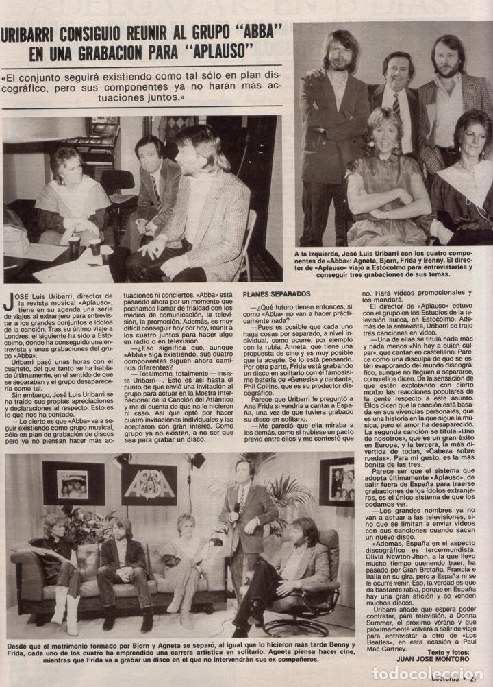 Otros Art&iacute;culos de Coleccionismo en Papel: Revista Lecturas ABBA en Aplauso 1982, &Aacute;ngeles de Charlie