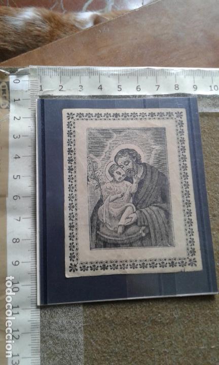 Otros Art&iacute;culos de Coleccionismo en Papel: ANTIGUA ESTAMPA GRABADO CON SAN JOSE Y EL NI&Ntilde;O JESUS - 8X6 CM.