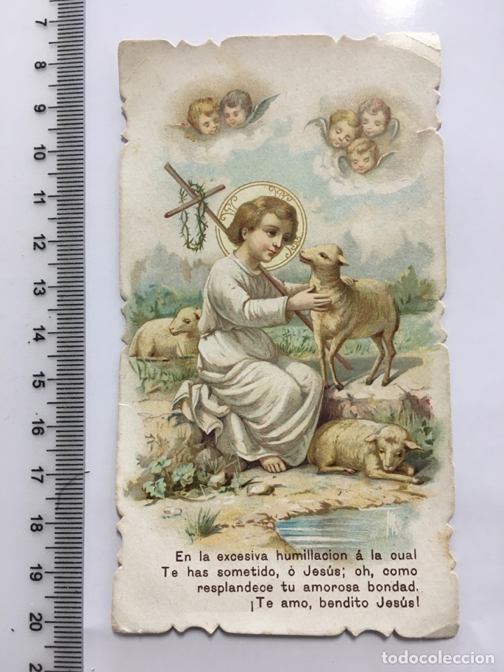 Otros art&iacute;culos de coleccionismo en papel: ESTAMPA RELIGIOSA. NI&Ntilde;O JES&Uacute;S DE BUEN PASTOR. A&Ntilde;O 1898