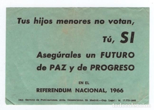 Otros Art&iacute;culos de Coleccionismo en Papel: OCTAVILLA REFERENDUM NACIONAL 1966 ORIGINAL