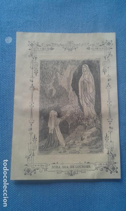 Otros Art&iacute;culos de Coleccionismo en Papel: ESTAMPA LITOGRAFIADA CONMEMORATIVA DE LA PEREGRINACION A LOURDES DE 1889