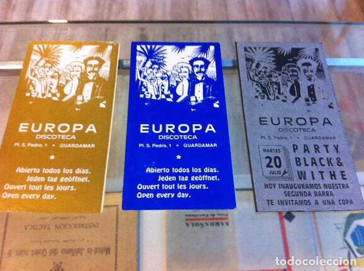 Collectionnisme Papier divers: 3 TARJETAS COMERCIALES (DISCOTECA EUROPA) GUARDAMAR