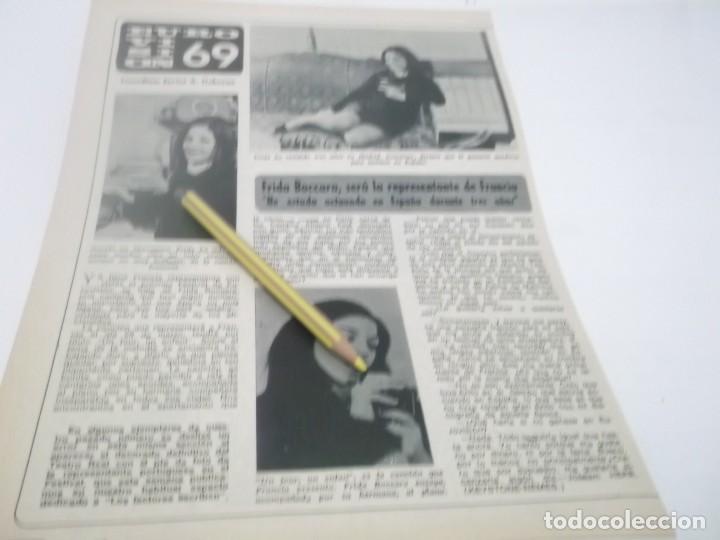 Otros Art&iacute;culos de Coleccionismo en Papel: RECORTE FRIDA  C BOCARRA SER&Aacute; LA REPRESENTANTE DE FRANCIA EN EL FESTIVAL DE EUROVISI&Oacute;N 1969