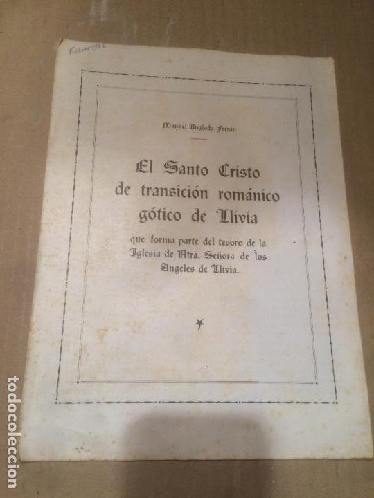 Outros artigos de papel: Antiguo folleto / estampa el Santo Cristo de la transici&oacute;n Rom&aacute;nico G&oacute;tico de Ll&iacute;via a&ntilde;o 1964