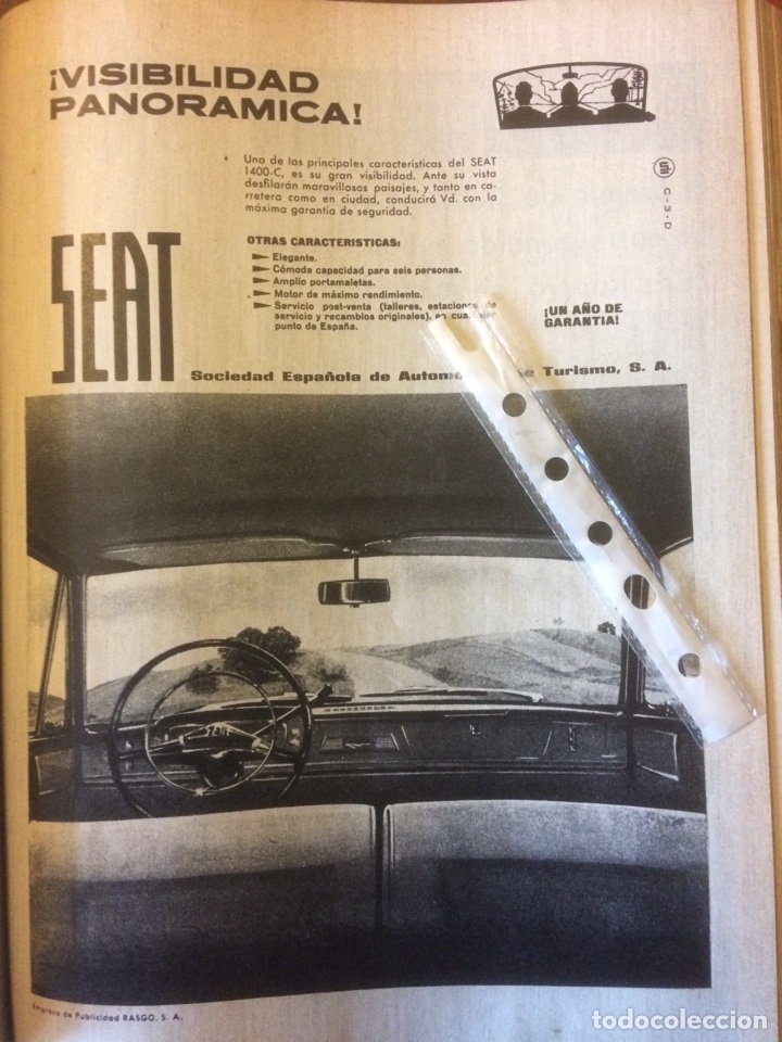 Outros artigos de papel: Publicidad autom&oacute;vil Seat 1400 c de 1962