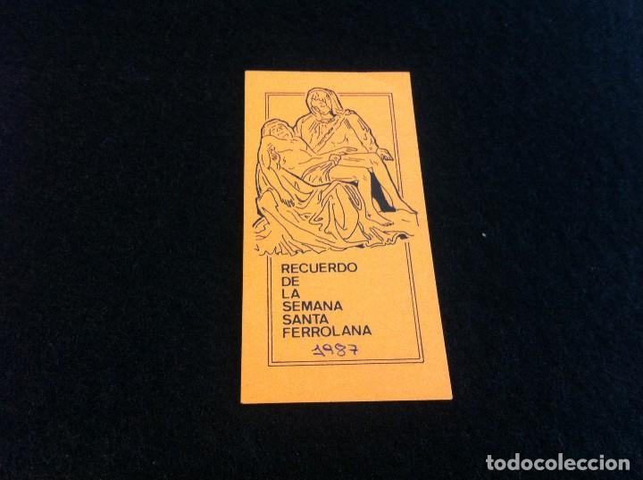 Collectionnisme Papier divers: ESTAMPA SEMANA SANTA FERROL. CARTULINA. D&Eacute;CADA DE 1980.MEDIDAS: 9,5 x 4,5cm.