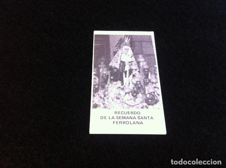 Paper Collecting Others: ESTAMPA SEMANA SANTA FERROL. CARTULINA. D&Eacute;CADA DE 1980. MEDIDAS: 8 x 4,5cm.