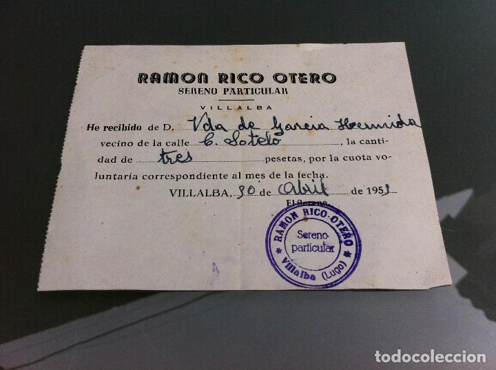 Paper Collecting Others: SERENO PARTICULAR. VILLALBA, LUGO. 1953. MEDIDAS: 13 x 10cm.