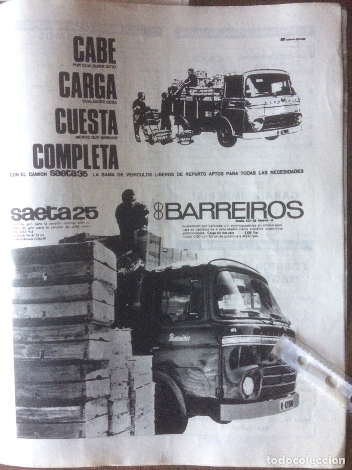 Paper Collecting Others: Publicidad cami&oacute;n Barreiros saeta de 1965