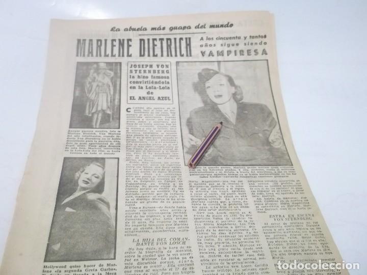 Otros Art&iacute;culos de Coleccionismo en Papel: REPORTAJE A&Ntilde;O 1957- MARLENE DIETRICH-LA VAMPIRESA -//ESCUELA RADIO MAYMO