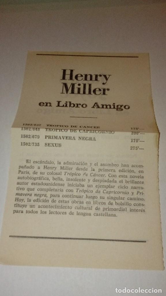Collectionnisme Papier divers: cd-6489 HOJA HENRY MILLER EN LIBRO AMIGO