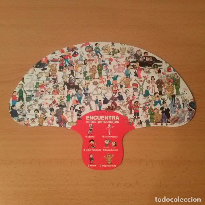 Otros Art&iacute;culos de Coleccionismo en Papel: Abanico publicitario de cart&oacute;n. Editorial edeb&eacute;. Encuentra estos personajes. 30.5 x 22 cm.