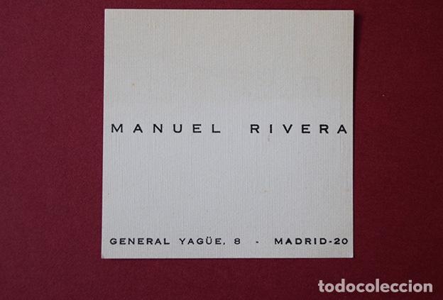 Otros art&iacute;culos de coleccionismo en papel: Manuel Rivera (El Paso). Tarjeta de visita