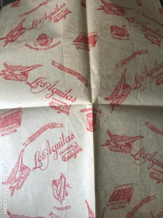 Outros artigos de papel: ANTIGUO PAPEL MANTEQUER&Iacute;A CHARCUTER&Iacute;A LOS AGUILAS BADAJOZ