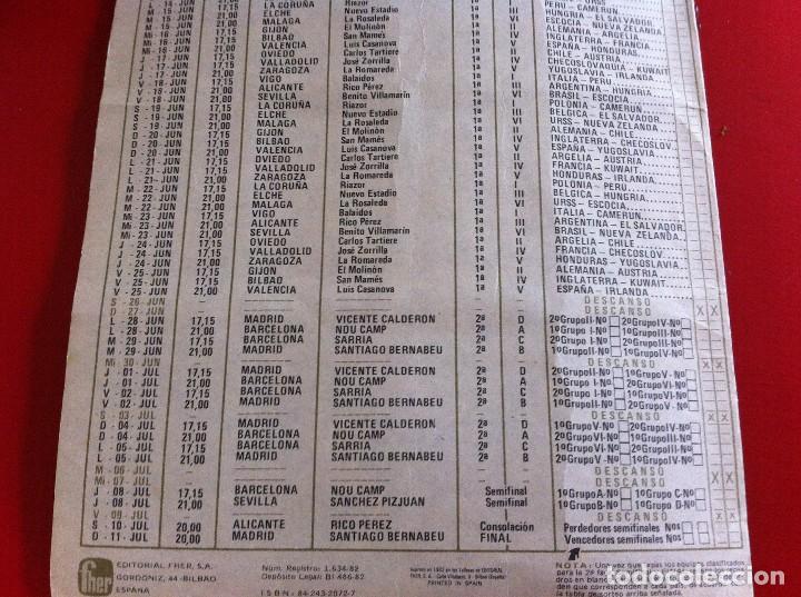 Paper Collecting Others: CALENDARIO DEL MUNDIAL DE F&Uacute;TBOL ESPA&Ntilde;A 82.