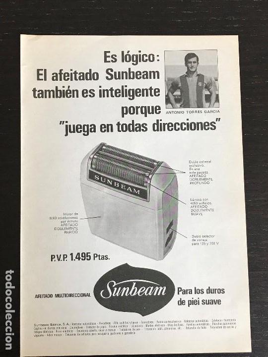 Otros Art&iacute;culos de Coleccionismo en Papel: ANUNCIO PUBLICIDAD RECORTE REVISTA - SUNBEAM AFEITADO - FUTBOL BAR&Ccedil;A BARCELONA ANTONIO TORRES GARCIA