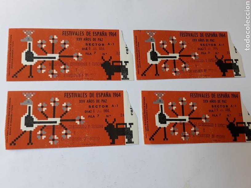 Otros art&iacute;culos de coleccionismo en papel: M&uacute;sica publicidad folletos 4 entradas festivales de Espa&ntilde;a 1964 Ayuntamiento de Madrid