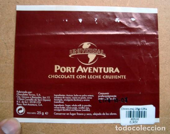 Otros Art&iacute;culos de Coleccionismo en Papel: Envoltorio chocolate parque universal port aventura (B)
