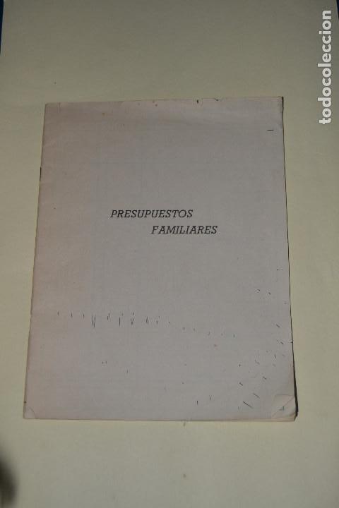 Outros artigos de papel: PRESUPUESTOS FAMILIARES A&Ntilde;O 1962