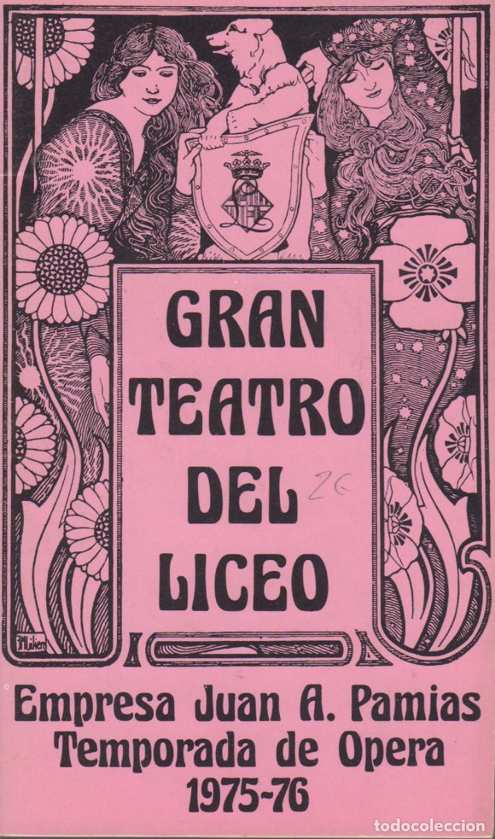 Outros artigos de papel: programa del gran teatro del liceo empresa juan a. pamias temporada de opera 1975-76
