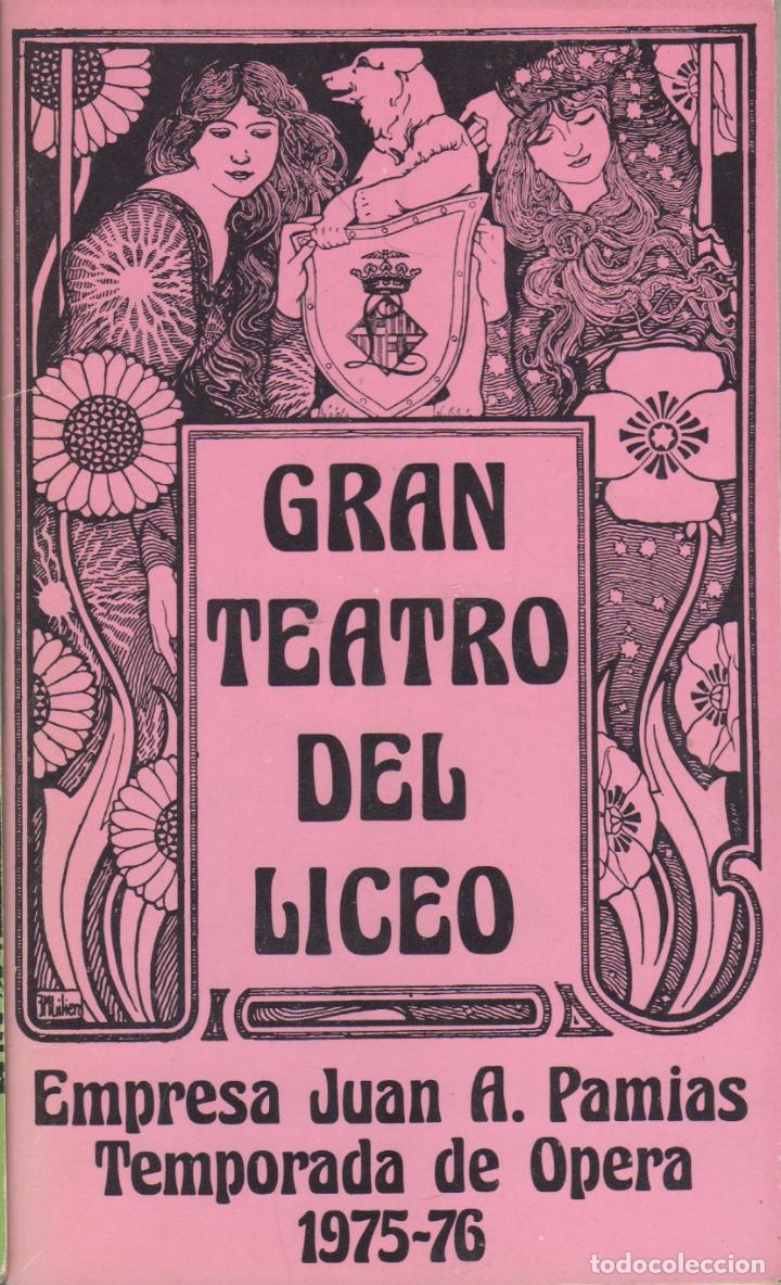 Outros artigos de papel: programa del gran teatro del liceo juan a. pamias opera 1975-76