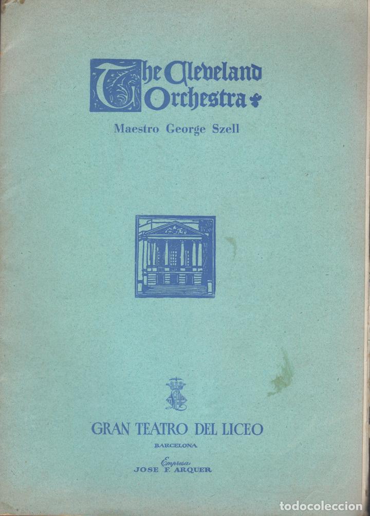 Outros artigos de papel: programa del gran teatro del liceo concierto de presentacion de la orchestra cheberland 1957