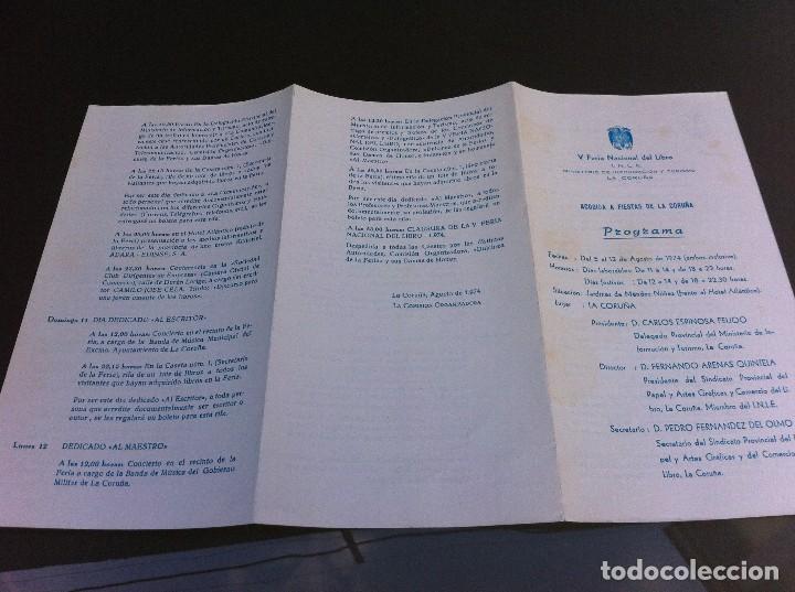 Collectionnisme Papier divers: PROGRAMA (V FERIA NACIONAL DEL LIBRO. CORU&Ntilde;A) 1974