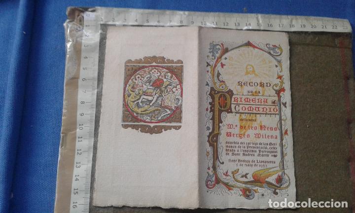 Otros Art&iacute;culos de Coleccionismo en Papel: PRECIOSA ESTAMPA DIPTICO DE PRIMERA COMUNION - PARROQUIA SAN ANDREU DE LLAVANARES MARTIR 1932