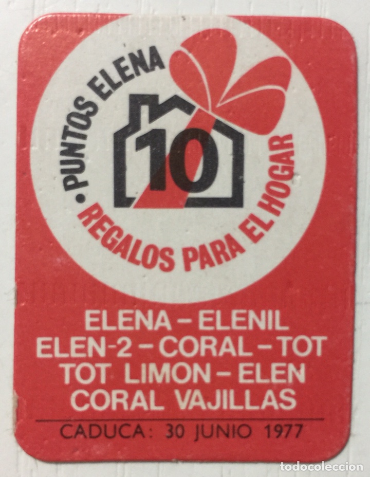 Paper Collecting Others: Bono Tarjeta Cup&oacute;n Regalo para el Hogar - 10 Puntos Elena - A&ntilde;o 1977
