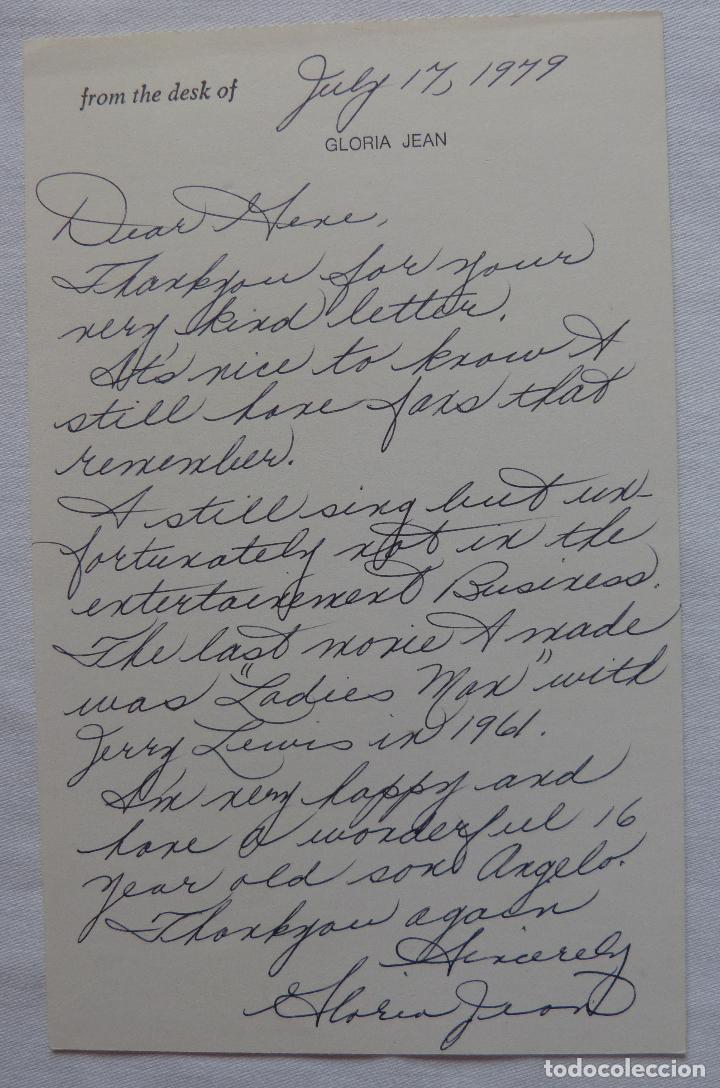 Sammelleidenschaft Andere Papierartikel: Firma en documento manuscrito de Gloria Jean ,17 de julio de 1979