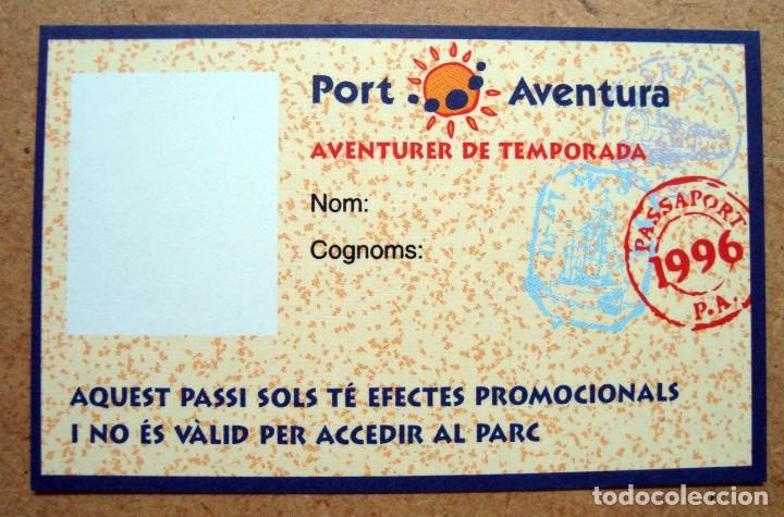 Otros Art&iacute;culos de Coleccionismo en Papel: entrada, ticket pase solo promocional no acceso al parque tematico port aventura 1996 (B)