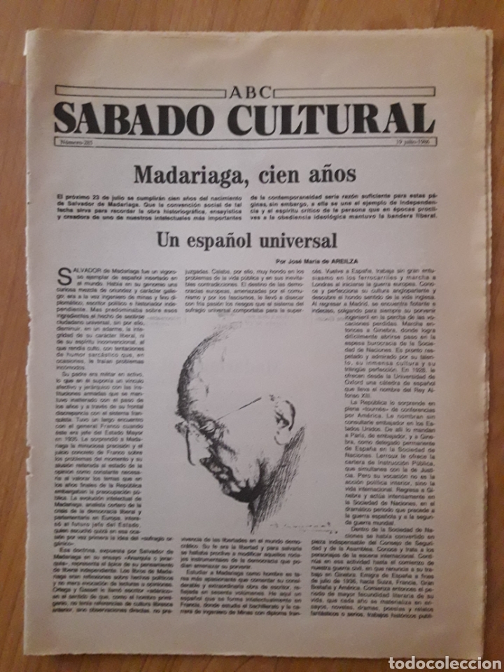 Paper Collecting Others: REPORTAJE SALVADOR DE MARADIAGA. 100 A&Ntilde;OS. 1986