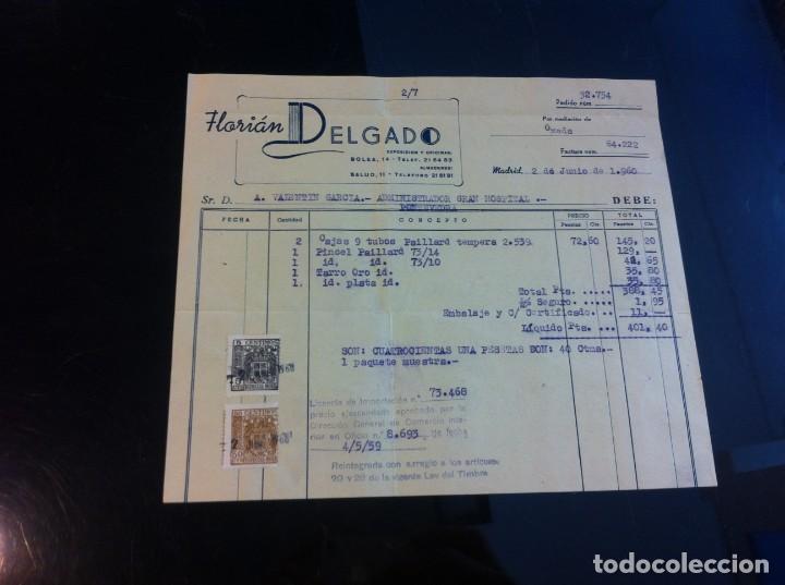Collectionnisme Papier divers: FACTURA (FLORI&Aacute;N DELGADO) MADRID, 1960